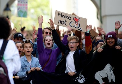 Young protestors march as part of the Global Climate Strike of the movement Fridays for Future in Vienna