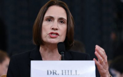 Fiona Hill testifies before a House Intelligence Committee hearing as part of the impeachment inquiry into U.S. President Donald Trump on Capitol Hill in Washington