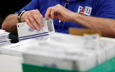 Mail-in ballots are counted in Lehigh County, Pennsylvania