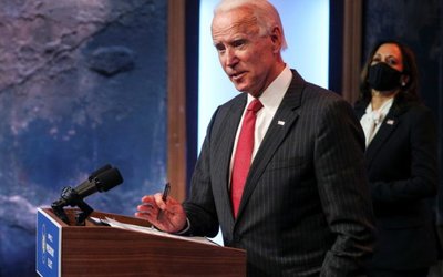 U.S. President-elect Joe Biden speaks after meeting with governors in Wilmington, Delaware