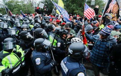 Protest against the certification of the 2020 U.S. presidential election results by the U.S. Congress, outside the U.S. Capitol in Washington