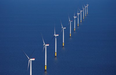 FILE PHOTO: FILE PHOTO: General view of the Walney Extension offshore wind farm operated by Orsted off the coast of Blackpool