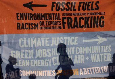 Environmental activists protest outside the White House in Washington, U.S.