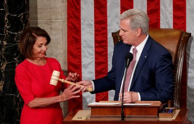FILE PHOTO: Pelosi receives the gavel during the start of the 116th Congress on Capitol Hill in Washington