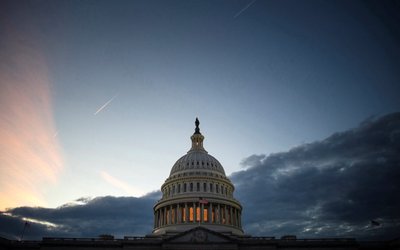 Dusk falls over the U.S. Capitol in Washington