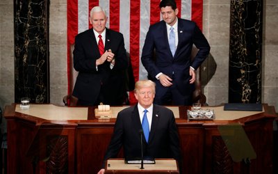 U.S. President Donald Trump delivers his State of the Union address to a joint session of the U.S. Congress on Capitol Hill in Washington