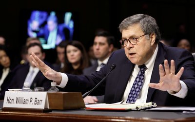 William Barr testifies at a Senate Judiciary hearing on nomination to be U.S. attorney general on Capitol Hill in Washington
