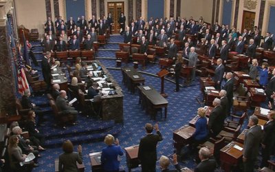 Chief Justice Roberts swears in senators for impeachment trial of President Trump at the U.S. Capitol in Washington