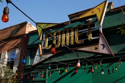 A general view of the exterior of the Comet Ping Pong pizza restaurant in Washington