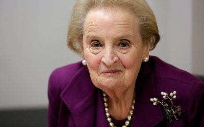 FILE PHOTO: Former U.S. Secretary of State Madeleine Albright speaks before an interview in Washington.