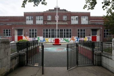 General view of Public School 111 in the Queens borough of New York City