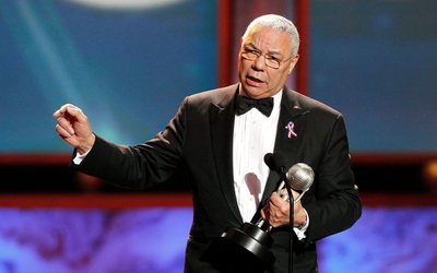 FILE PHOTO: Powell accepts the President's Award at the 42nd Annual NAACP Image Awards at the Shrine auditorium in Los Angeles