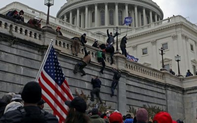 Supporters of U.S. President Donald Trump protest outside the Capitol in Washington