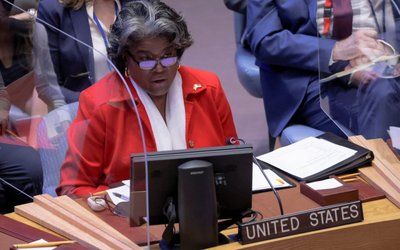 U.N. Security Council's emergency meeting, amid Russia's invasion of Ukraine, in New York City