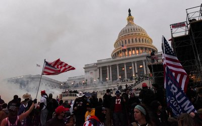 FILE PHOTO: Supporters of U.S. President Donald Trump gather in Washington