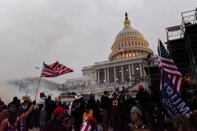 FILE PHOTO: Supporters of U.S. President Donald Trump gather in Washington