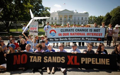 Activists Protest Proposed Canadian Tar Sands Oil Pipeline