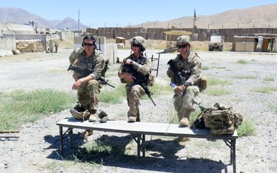 U.S. military advisers from the 1st Security Force Assistance Brigade at an Afghan National Army base in Maidan Wardak province