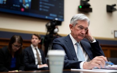 Federal Reserve chief Jerome Powell testifies before a U.S. House Financial Services Committee hearing on Capitol Hill in Washington