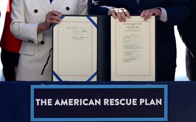 House Speaker Pelosi hosts enrolment signing ceremony for the coronavirus disease (COVID-19) relief bill on Capitol Hill in Washington