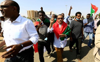 FILE PHOTO: Protest against prospect of military rule in Khartoum
