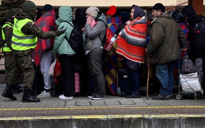 People arrive in Przmesyl after fleeing Russian invasion of Ukraine