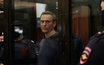 Russian opposition leader Navalny attends a court hearing in Moscow