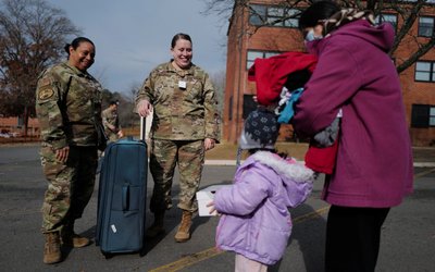 Afghan refugees stay at Joint Base McGuire-Dix- Lakehurst in New Jersey