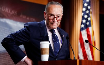 U.S. Senate Majority Leader Chuck Schumer holds news conference at the U.S. Capitol in Washington