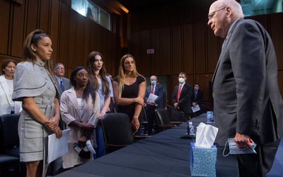 Senate Judiciary hearing on the FBI handling of the Larry Nassar investigation of sexual abuse of Olympic gymnasts, in Washington