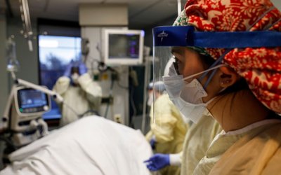 COVID-19 care in the Intensive Care Unit (ICU) at Western Reserve Hospital in Cuyahoga Falls, Ohio