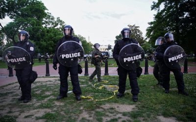 Demonstrators rally near the White House against the death in Minneapolis police custody of George Floyd in Washington, D.C.