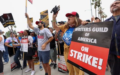 SAG-AFTRA actors and Writers Guild of America (WGA) writers on strike