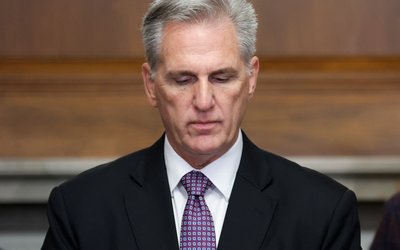 U.S. House Speaker Kevin McCarthy faces reporters about looming government shutdown at the Capitol in Washington