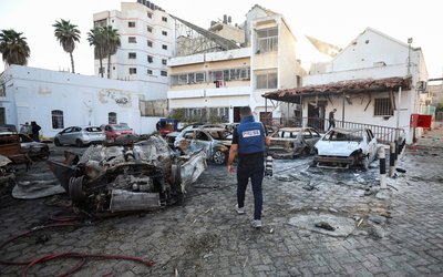 Aftermath of hospital blast in Gaza City