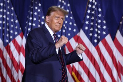 Republican presidential candidate and former U.S. President Trump hosts New Hampshire primary election night watch party in Nashua