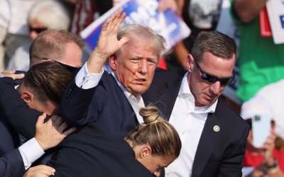 Republican presidential candidate Donald Trump holds a campaign rally in Butler