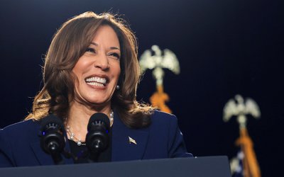 U.S. Vice President Kamala Harris attends a campaign event in West Allis, Wisconsin