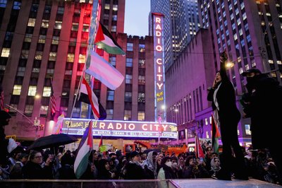 Demonstration in support of Palestinians, in New York City