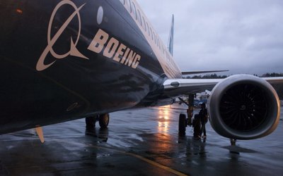 A Boeing 737 MAX sits outside the hangar during a media tour of the Boeing 737 MAX at the Boeing plant in Renton, Washington