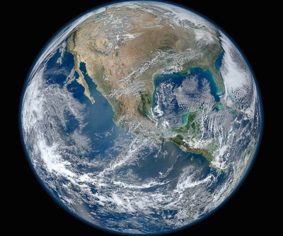 A 'Blue Marble' image of the Earth taken from the VIIRS instrument aboard NASA's most recently launched Earth-observing satellite - Suomi NPP