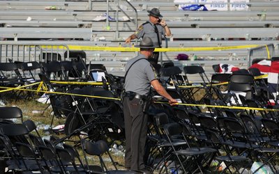 Republican presidential candidate Donald Trump holds a campaign rally in Butler