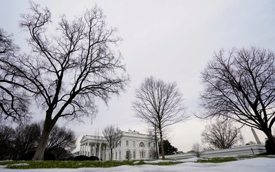 A view of the White House as U.S. President Trump makes his way across the nation, in Washington