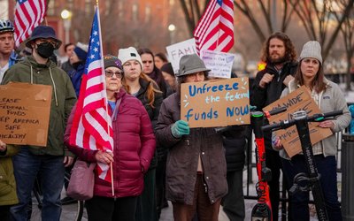 Rally in support of federal funding and in opposition to U.S. President Donald Trump's order to pause all federal grants and loans, in Washington