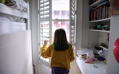 Naomi and her husband Doug Hassebroek work from home with their children in Brooklyn, as New York public schools statewide close due to public health concerns over the rapid spread of coronavirus