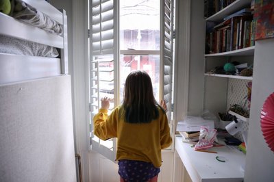 Naomi and her husband Doug Hassebroek work from home with their children in Brooklyn, as New York public schools statewide close due to public health concerns over the rapid spread of coronavirus