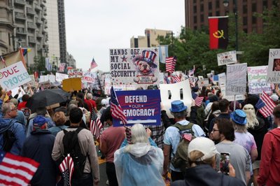 "No Kings Day" protest, in Philadelphia