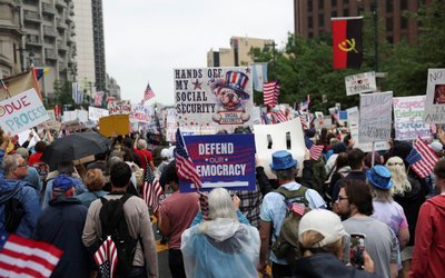 "No Kings Day" protest, in Philadelphia