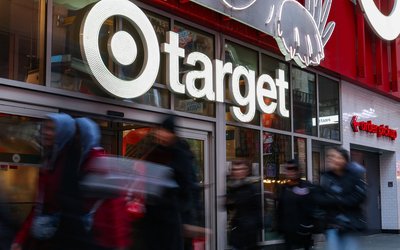 People walk by a Target store in midtown Manhattan in New York