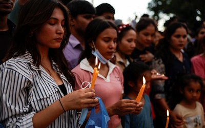 Vigil in memory of people who died during the anti-graft protest in front of the parliament in Kathmandu